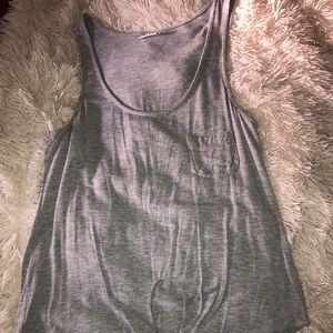 Grey Tank with Tie front